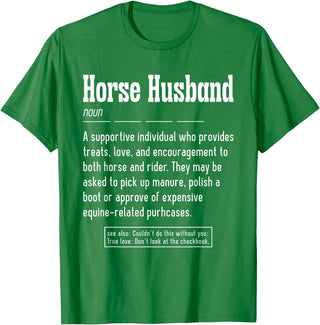 Horse Rider Husband Outfit For Horse Lover Horse Husband Noun Horse Lover T-Shirt - Kelly Green