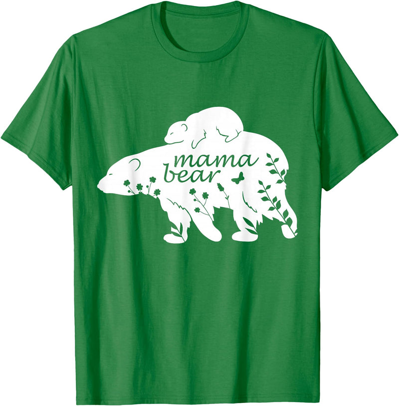 Funny Mama Bear Family Matching Gifts Clothing Mama Bear T-Shirt - Kelly Green