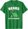 Gay Camping Bears LGBT Funny Gay Camping LGBT Pride Bears T-Shirt - Kelly Green
