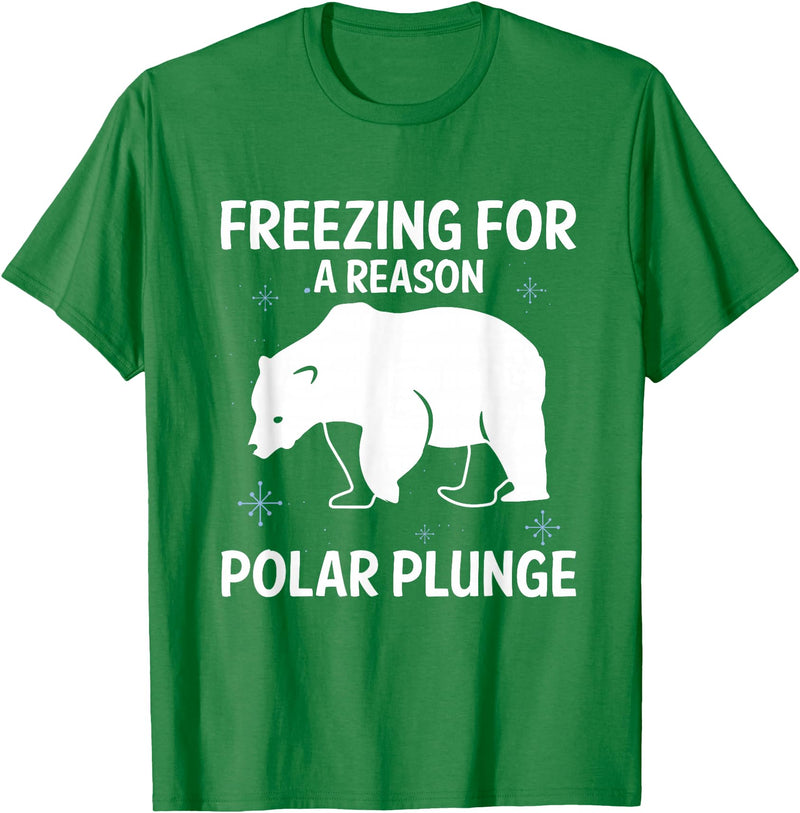Global Warming Awareness Arctic Winter Ice Freezing For A Reason Polar Plunge Ice Bear T-Shirt - Kelly Green