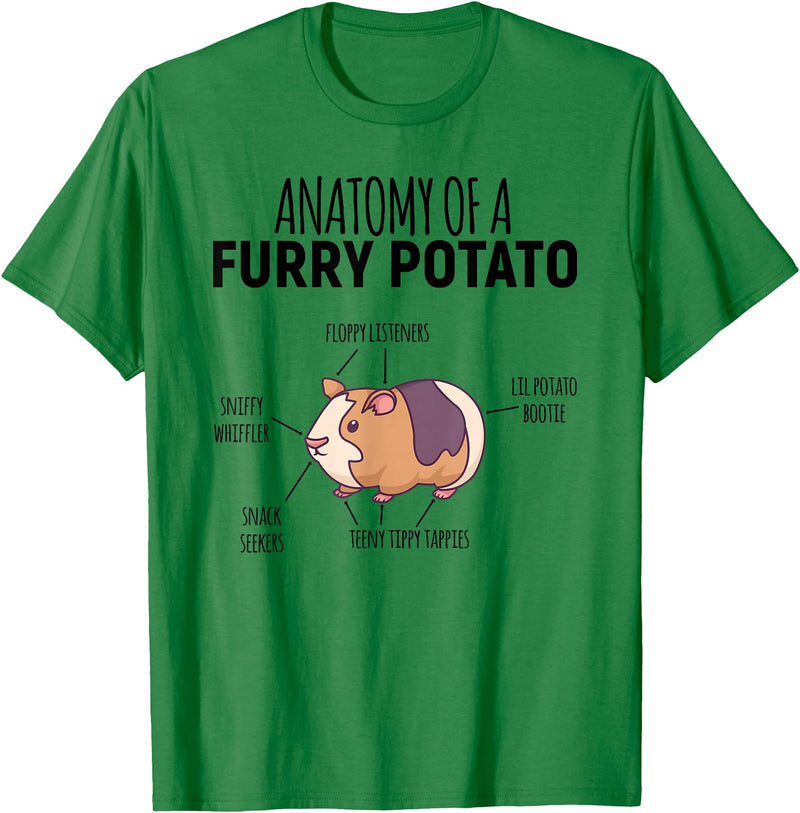 Sweet Anatomy of a Furry Potato Guinea Pig Gifts Anatomy Of A Furry Potato Guinea Pig Lover T-Shirt - Kelly Green