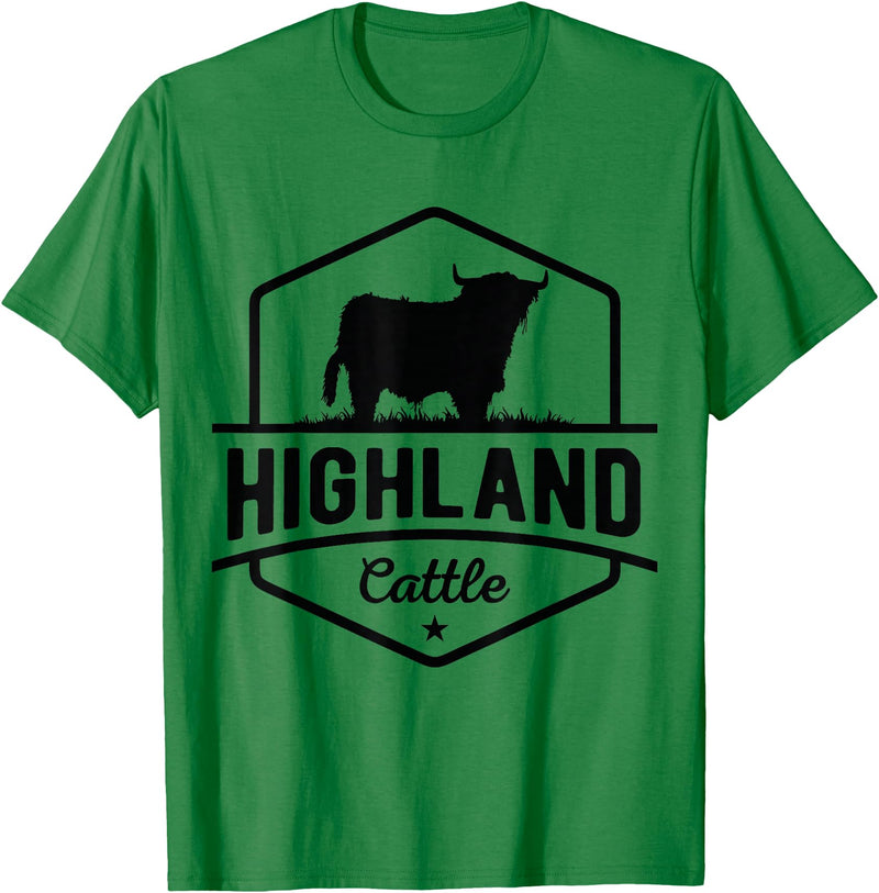 Farm Highland Cow Men Cattle Clothing Agriculture Scottish Highland Cow for Cattle Farmers T-Shirt - Kelly Green