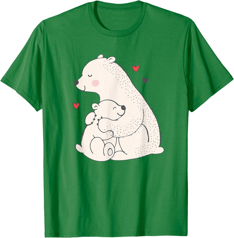 Sassy Southern Charm & Grace Cute & Unique Polar Bear Mama & Baby Cub Love T-Shirt & Gift T-Shirt - Kelly Green