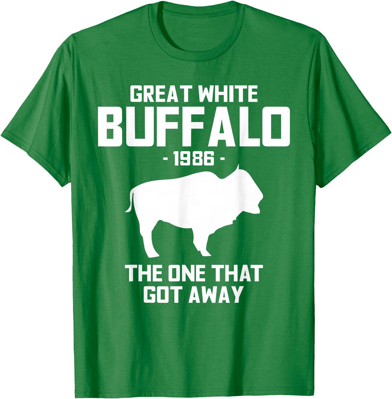 Great White Buffalo T-Shirts Great White Buffalo The One That Got Away Funny T-Shirts T-Shirt - Kelly Green