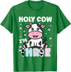Holy Cow I'm Years Old Cow Birthday by Zynx Holy Cow I'm Three Years Old Cute Cow 3rd Birthday Party T-Shirt - Kelly Green