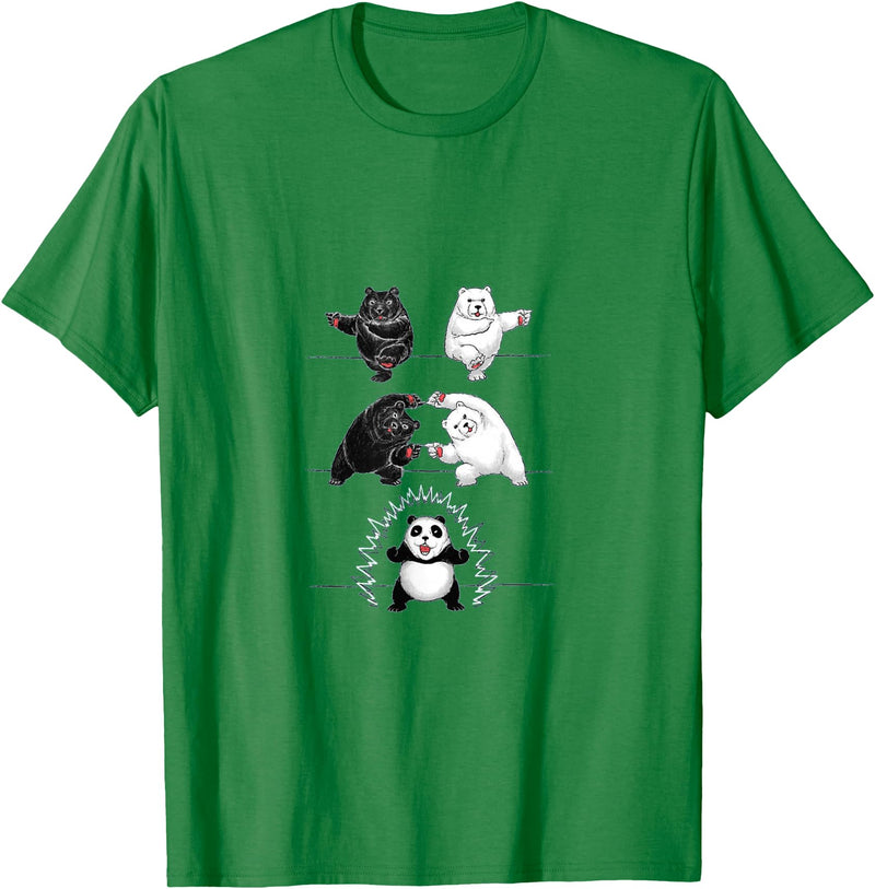 Panda Bear Giant Panda Fusion Dance White Back Panda Bear Giant Panda Fusion Dance Polar White Back Merge T-Shirt - Kelly Green
