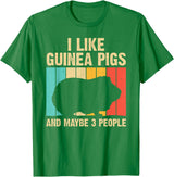 Cool Vintage Guinea Pig Gift Domestic Cavy Animal Funny Guinea Pig Design For Men Women Kids Guinea Pig Lovers T-Shirt - Kelly Green