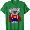 Smileteesall Funny Koala Bear Superhero Cartoon T-Shirt - Kelly Green