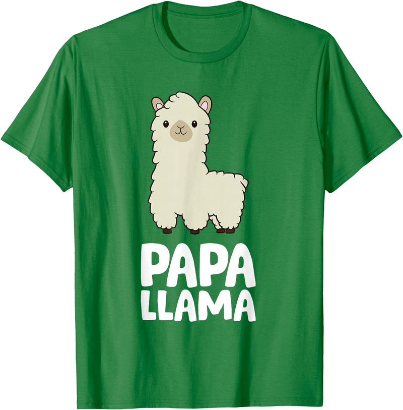 Llama Mama And Llama Papa Gifts Daddy Llama Men Boys Llama Gift Papa Llama T-Shirt - Kelly Green