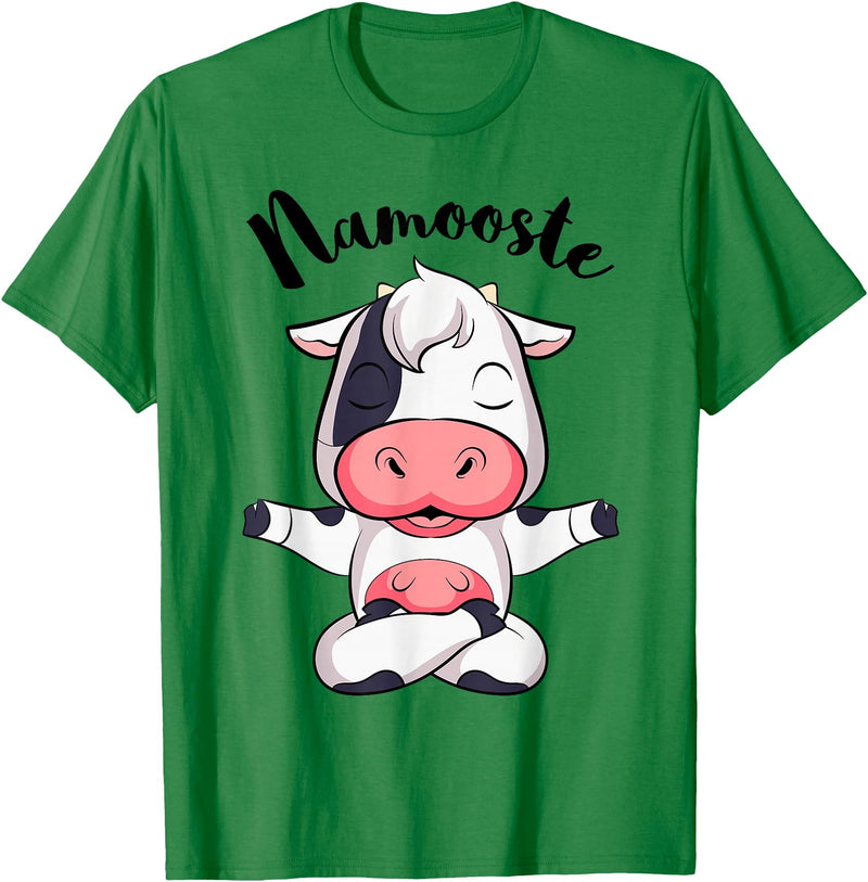 AdnDesigns Co. Funny Cow Yoga Shirts & Gifts Namoostee Cow Shirt Women Girls Cow Lover Gifts Namaste Yoga T-Shirt - Kelly