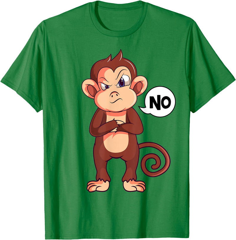 Funny Monkey Apparel & Gift Ideas Stubborn Monkey Girls Boys Kids Women T-Shirt - Kelly Green