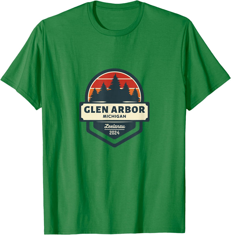 Glen Arbor, MI | Glen Lake Michigan | Sleeping Bear Dunes T-Shirt - Kelly Green