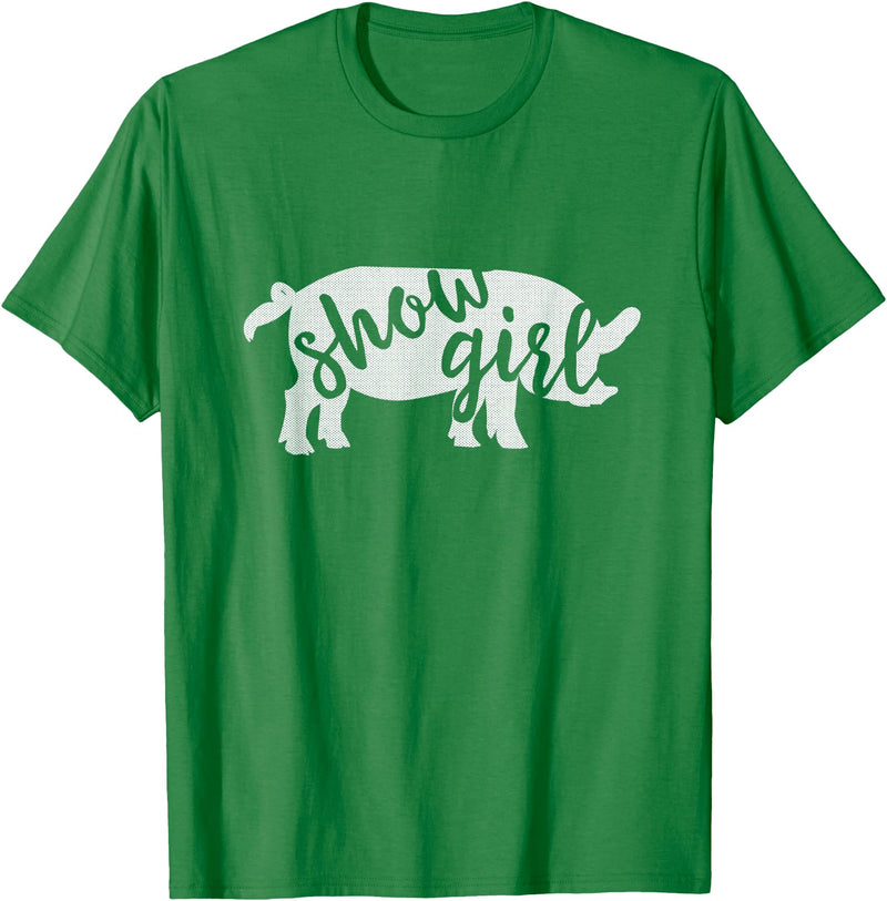 Pig Showing T-Shirts & Gifts Cute Show Girl Pig Shirt T-Shirt - Kelly Green