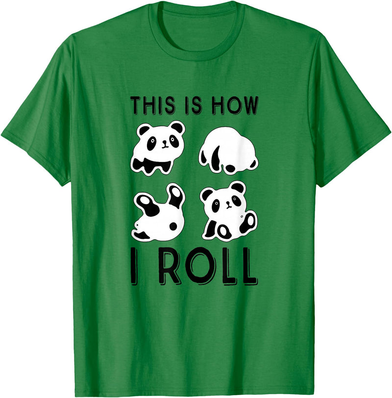 Funny Panda This Is How I Roll Cute Panda Cute Little Bear Panda, This Is How I Roll T-Shirt - Kelly Green