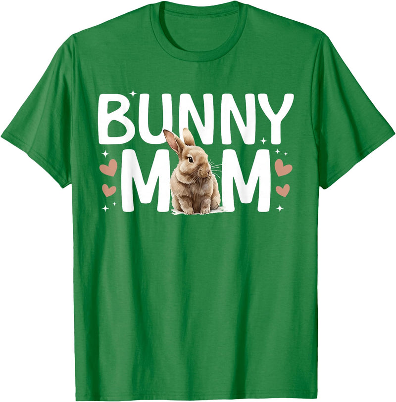 Bunny Mom Rabbit Mama Bunny Mother Rabbit Momma Bunny Owner T-Shirt in Kelly Green