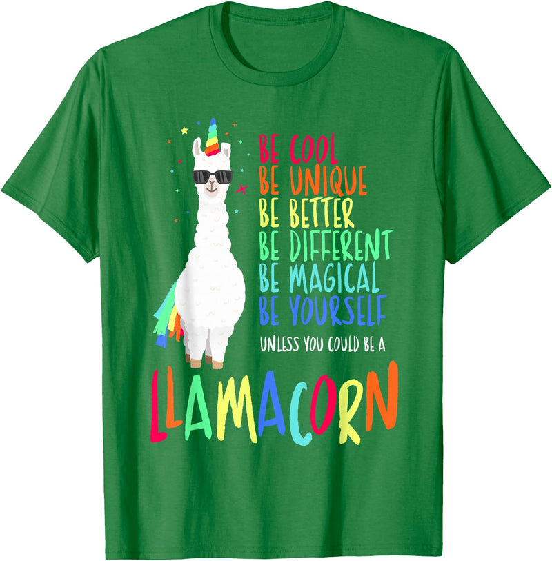 CuisineDuCool Funny Llamacorn - Funny Cute Llama Unicorn T-Shirt - Kelly Green