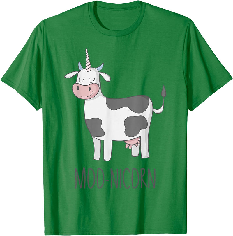 Awesome Cow Unicorn Shirts Moonicorn Funny Cow Unicorn T Shirt for Kids and Adults T-Shirt - Kelly Green