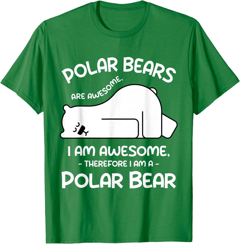 Polar Bear Arctic Funny Cool Humor Funny Cool Arctic Animal Saying Humor Quote Vibes Polar Bear T-Shirt - Kelly Green