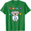 28th Koala Bear Birthday Party TShirt Co. I'm 28 Cute Koala Holding 28 Years Old 28th Birthday Outfit T-Shirt - Kelly Green
