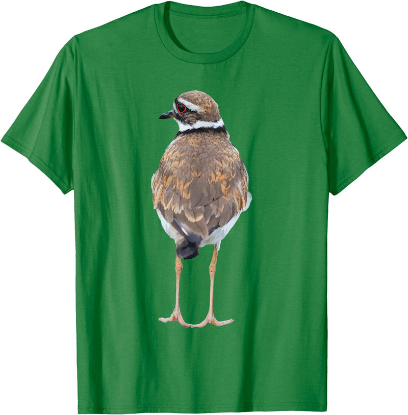 BJD Birds Killdeer Cute Graphic Print T-Shirt Bird Gift Bird Lover T-Shirt - Kelly Green