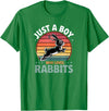 Cute Boys Rabbit Lover Bunny Graphic T-Shirt in Kelly Green