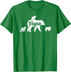 Matching Bear Family Shirt Apparel Vintage Papa Bear 3 Cubs Father's Day T-Shirt - Kelly Green