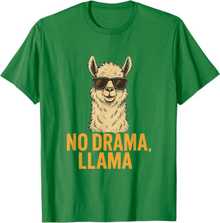 Am End Fashion No Drama, Llama - Cool Look T-Shirt - Kelly Green