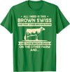 Funny Brown Swiss Farmer Gift for Men & Women I Need This Cow Breeder - Cattle Farmer Brown Swiss T-Shirt - Kelly Green