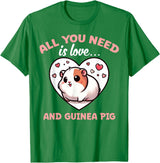 Apparel For Guinea Pig Lovers Cute All You Need Is Guinea Pigs Lover Graphic Cavy T-Shirt - Kelly Green