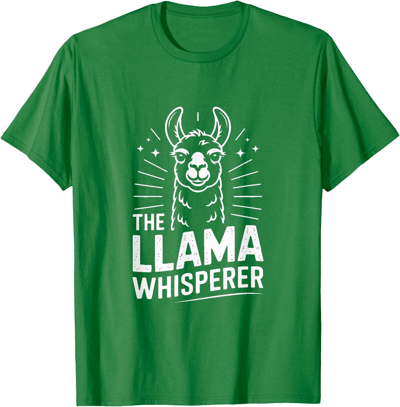 Llama Whisperer Funny Llama Lover Farm Humor The Llama Whisperer Funny Llama Lover Humor T-Shirt - Kelly Green