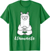 Cute Yoga Shirts - Llamaste Llamaste - Cute Yoga Lovers Gift, Adorable Llama Fitness T-Shirt - Kelly Green