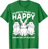 Rabbits Make Me Happy Humans Make My Head Hurt Gift T-Shirt in Kelly Green