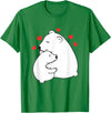Mother's Day Clothing Gift Idea Cute Mama and Baby Polar Bear Cub Hugging Mothers Day T-Shirt - Kelly Green