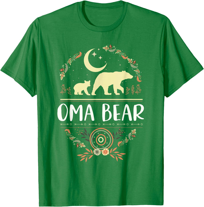 Matching Family Grandma Bear Boho by Foxio Grandma Bear Floral Family Fun Boho Bear T-Shirt - Kelly Green