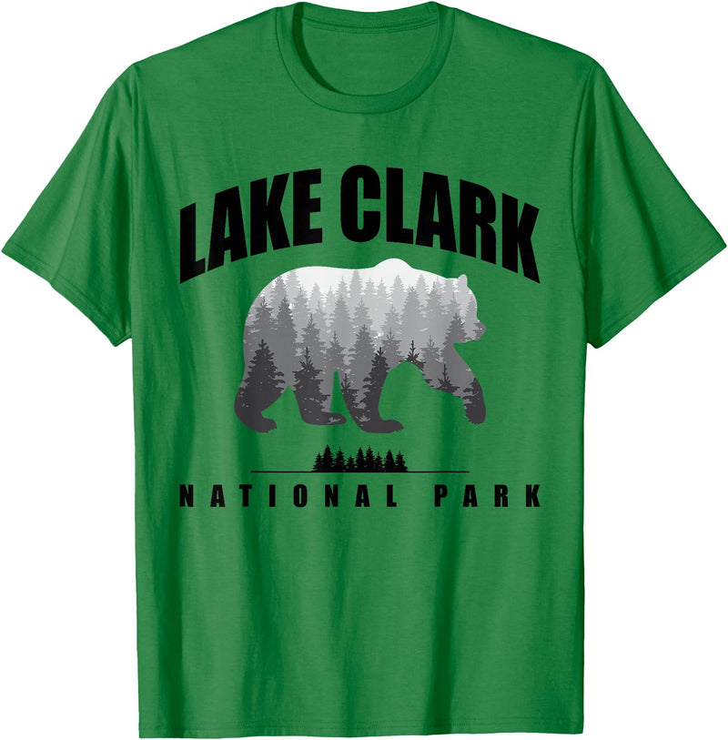 Lake Clark National Park Souvenir Tee Lake Clark National Park Bear US Parks Souvenir T-Shirt - Kelly Green