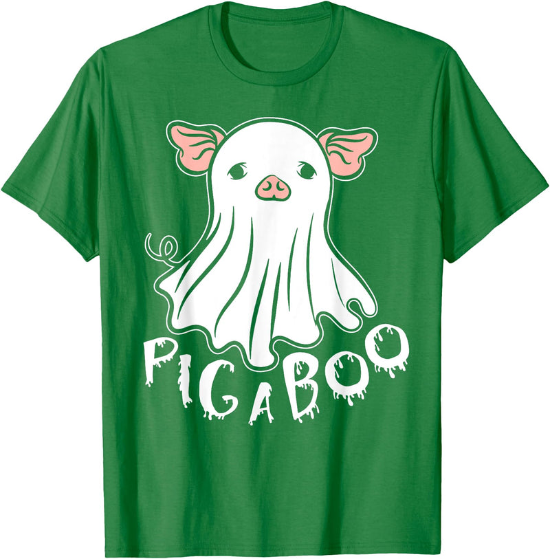 Ghost Pig Farm Halloween Costume Animal Lover Ghost Pig Costume Pig A Boo Farmer Animal Halloween Costume T-Shirt - Kelly Green