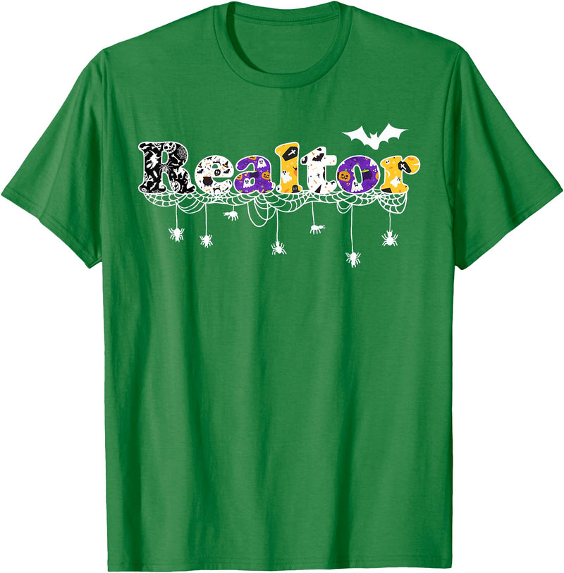 Realtor Halloween Costume Realtor Halloween Real Estate Agency T-Shirt - Kelly Green