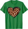 Giraffe Pattern Graphic Apparel Heart Giraffe Print for Giraffe Lover T-Shirt - Kelly Green