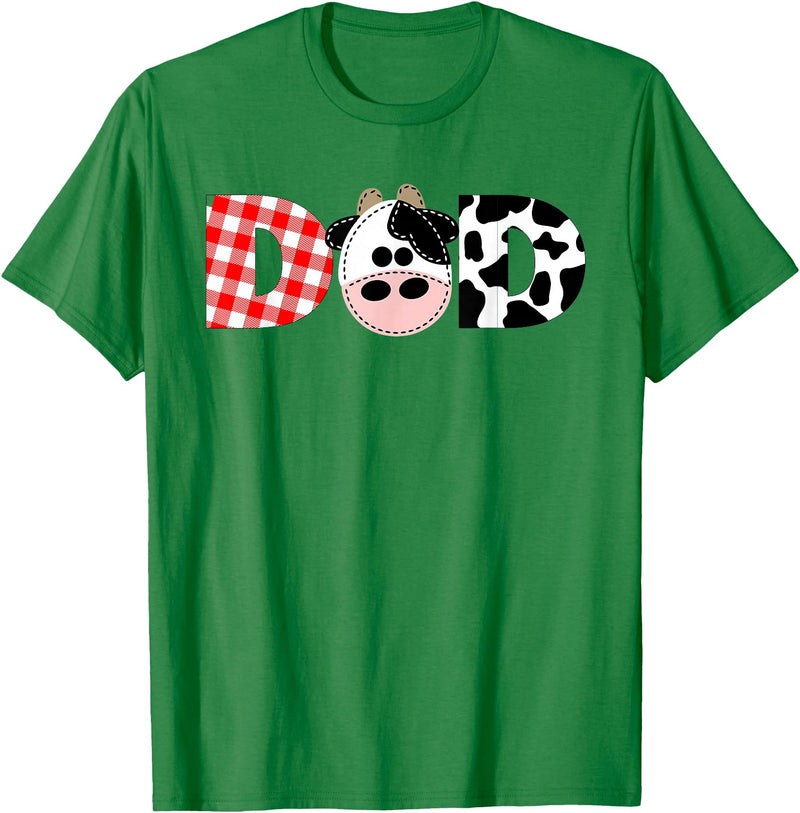 Funny Cow Mom And Dad Birthday Family Tees Dad of The Birthday for Boy Cow Farm 1st Birthday Cow Daddy T-Shirt - Kelly Green