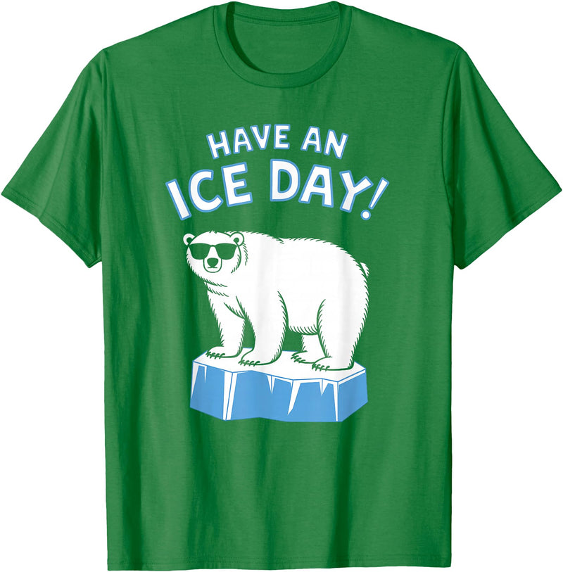 Christmas Happy Fam2024 Funny Polar Bear Have An Ice Day Snow Boys Girls Kids T-Shirt - Kelly Green