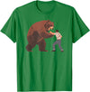 Outdoor lover funny outfits Bear Challenge - Funny Man Against Wild Bear Fighting T-Shirt - Kelly Green