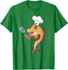 Cool Fish Character Apparel & Co. Fish Chef Fishing and Cooking T-Shirt - Kelly Green