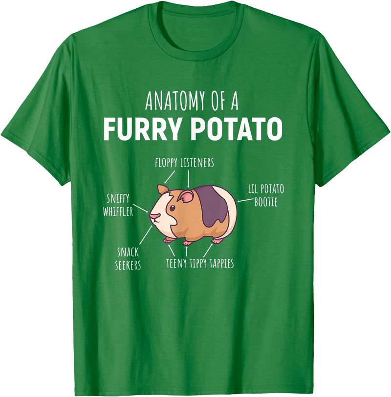 Sweet Anatomy of a Furry Potato Guinea Pig Gifts Anatomy of A Furry Potato Guinea Pig Lover Gift T-Shirt Small - Kelly Green