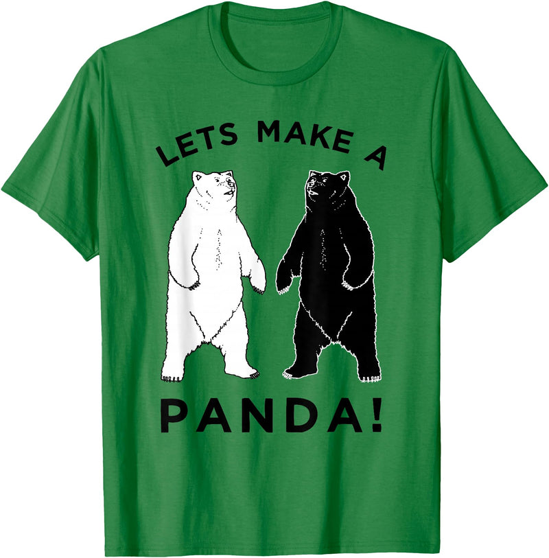 Make Panda Apparel Lets Make A Panda Tee, Funny Bear Graphic T-Shirt T-Shirt - Kelly Green