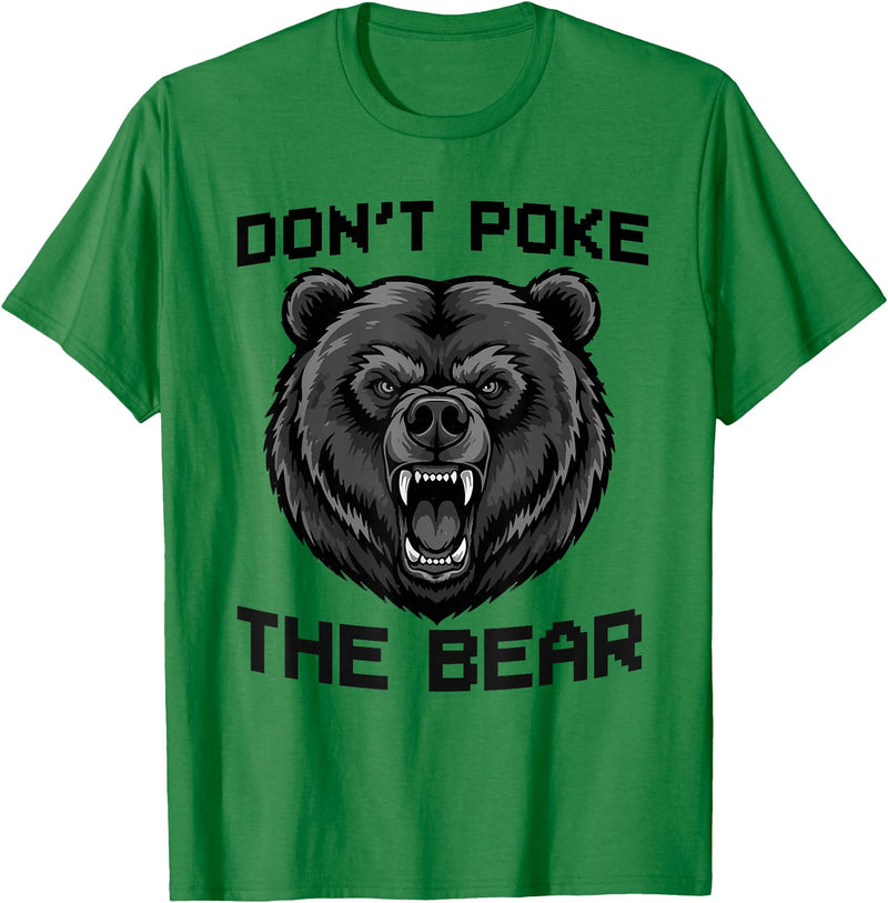 Vintage Wild Bear Attitude Graphic Tees Don’t Poke The Bear California Republic Grizzly Spirit T-Shirt - Kelly Green