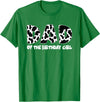 funny saying Gifts for Family Members and more Dad of the Birthday Girl Cow Print Cow Pattern T-Shirt - Kelly Green