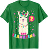 Llamazing Birthday Party Outfit Llama Lovers Llamazing 2 Years Old Girl Birthday Cute Llama Alpaca Kids T-Shirt - Kelly Green