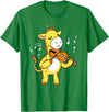 Awesome Violinists Designs Giraffe Playing Violin T-Shirt - Kelly Green