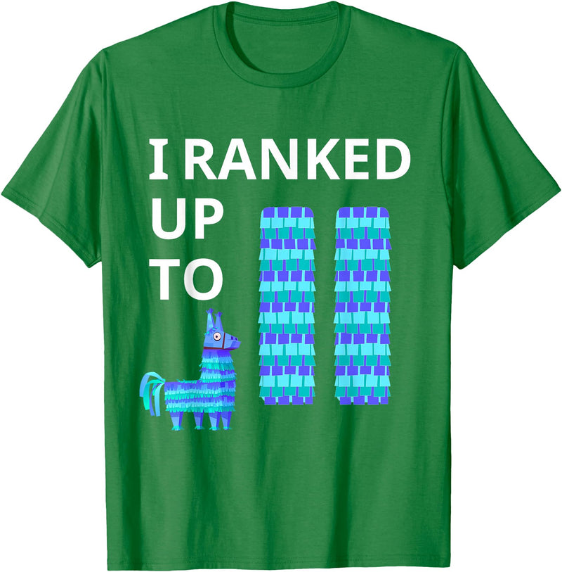 I Ranked Up To 11 Birthday Video Game Llama Piñata Birthday T-Shirt - Kelly Green