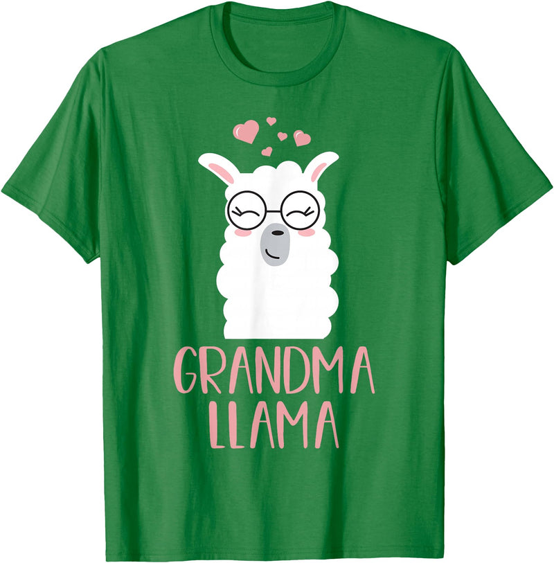 Grandma Llama Apparel Co Grandma Llama Cute Grandmother Gift T-Shirt - Kelly Green